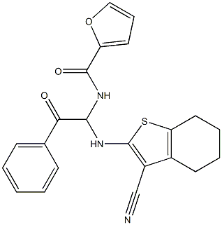 N-{1-[(3-cyano-4,5,6,7-tetrahydro-1-benzothien-2-yl)amino]-2-oxo-2-phenylethyl}-2-furamide 结构式