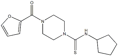 N-cyclopentyl-4-(2-furoyl)-1-piperazinecarbothioamide 结构式