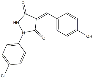 1-(4-chlorophenyl)-4-(4-hydroxybenzylidene)-3,5-pyrazolidinedione 结构式