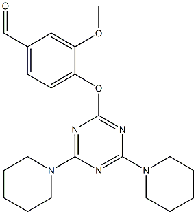4-{[4,6-di(1-piperidinyl)-1,3,5-triazin-2-yl]oxy}-3-methoxybenzaldehyde 结构式