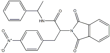 2-(1,3-dioxo-1,3-dihydro-2H-isoindol-2-yl)-3-{4-nitrophenyl}-N-(1-phenylethyl)propanamide 结构式