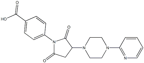 4-{2,5-dioxo-3-[4-(2-pyridinyl)-1-piperazinyl]-1-pyrrolidinyl}benzoic acid 结构式