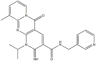 2-imino-1-isopropyl-10-methyl-5-oxo-N-(3-pyridinylmethyl)-1,5-dihydro-2H-dipyrido[1,2-a:2,3-d]pyrimidine-3-carboxamide 结构式