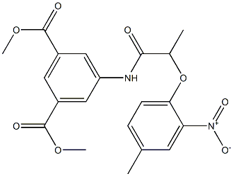 dimethyl 5-[(2-{2-nitro-4-methylphenoxy}propanoyl)amino]isophthalate 结构式