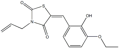 3-allyl-5-(3-ethoxy-2-hydroxybenzylidene)-1,3-thiazolidine-2,4-dione 结构式