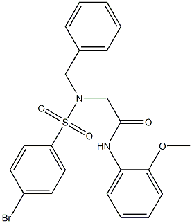 2-{benzyl[(4-bromophenyl)sulfonyl]amino}-N-(2-methoxyphenyl)acetamide 结构式