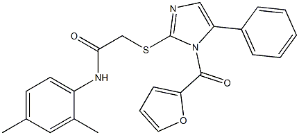 N-(2,4-dimethylphenyl)-2-{[1-(furan-2-ylcarbonyl)-5-phenyl-1H-imidazol-2-yl]sulfanyl}acetamide 结构式