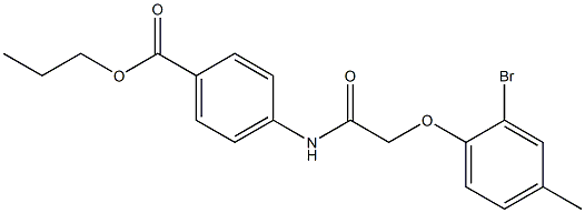 propyl 4-{[2-(2-bromo-4-methylphenoxy)acetyl]amino}benzoate 结构式