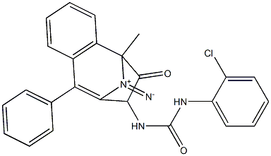 N-(2,5-diaza-2-methyl-3-oxo-6-phenylbicyclo[5.4.0]undeca-1(7),5,8,10-tetraen-4-yl)((2-chlorophenyl)amino)formamide 结构式