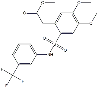 methyl 2-(4,5-dimethoxy-2-{[3-(trifluoromethyl)anilino]sulfonyl}phenyl)acetate 结构式