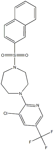 1-[3-chloro-5-(trifluoromethyl)-2-pyridinyl]-4-(2-naphthylsulfonyl)-1,4-diazepane 结构式