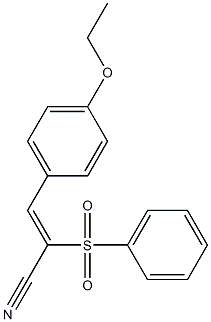 (Z)-3-(4-ethoxyphenyl)-2-(phenylsulfonyl)-2-propenenitrile 结构式