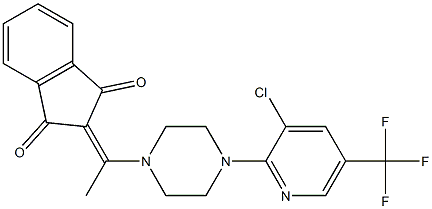 2-(1-{4-[3-chloro-5-(trifluoromethyl)-2-pyridinyl]piperazino}ethylidene)-1H-indene-1,3(2H)-dione 结构式