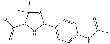 2-[4-(acetylamino)phenyl]-5,5-dimethyl-1,3-thiazolane-4-carboxylic acid 结构式