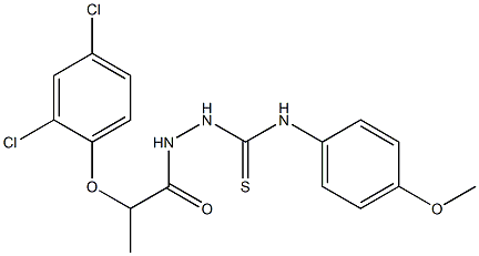 2-[2-(2,4-dichlorophenoxy)propanoyl]-N-(4-methoxyphenyl)-1-hydrazinecarbothioamide 结构式
