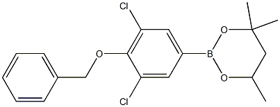 2-(4-Benzyloxy-3,5-dichlorophenyl)-4,4,6-trimethyl-1,3,2-dioxaborinane 结构式