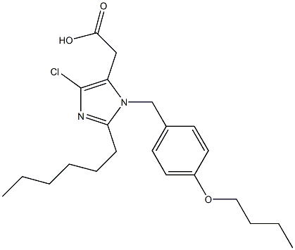 4-Chloro-2-hexyl-1-(4-butoxybenzyl)-1H-imidazole-5-acetic acid 结构式