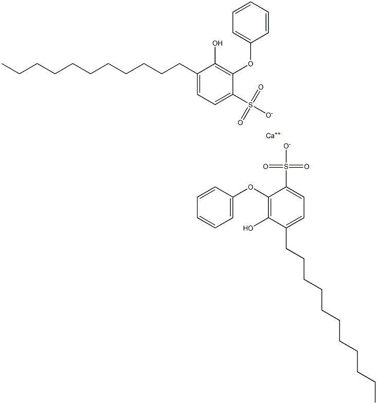 Bis(6-hydroxy-5-undecyl[oxybisbenzene]-2-sulfonic acid)calcium salt 结构式