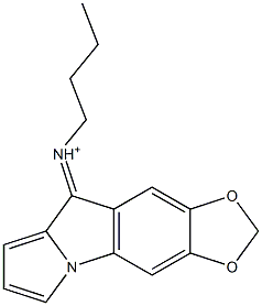 6,7-(Methylenebisoxy)-N-butyl-9H-pyrrolo[1,2-a]indol-9-iminium 结构式