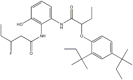 6-(3-Fluoropentanoylamino)-5-[2-(2,4-di-tert-amylphenoxy)butyrylamino]phenol 结构式