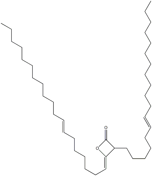 3-(6-Octadecenyl)-4-(7-nonadecen-1-ylidene)oxetan-2-one 结构式