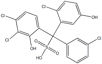 (3-Chlorophenyl)(2-chloro-5-hydroxyphenyl)(3,4-dichloro-2-hydroxyphenyl)methanesulfonic acid 结构式