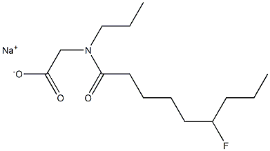 N-(6-Fluorononanoyl)-N-propylglycine sodium salt 结构式