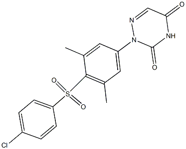 2-[4-[(p-Chlorophenyl)sulfonyl]-3,5-dimethylphenyl]-1,2,4-triazine-3,5(2H,4H)-dione 结构式