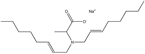 2-[Di(2-octenyl)amino]propanoic acid sodium salt 结构式