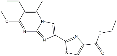 2-(6-Ethyl-7-methoxy-5-methylimidazo[1,2-a]pyrimidin-2-yl)thiazole-4-carboxylic acid ethyl ester 结构式