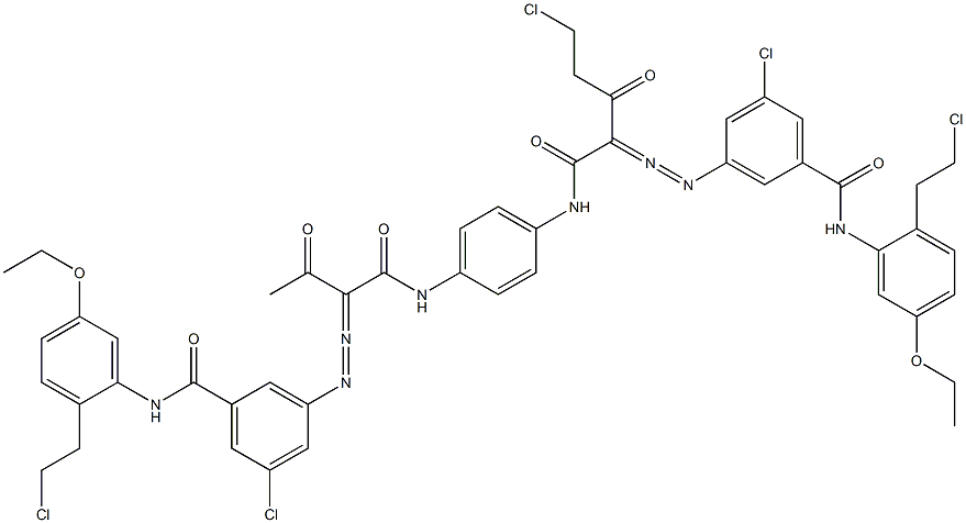 3,3'-[2-(Chloromethyl)-1,4-phenylenebis[iminocarbonyl(acetylmethylene)azo]]bis[N-[2-(2-chloroethyl)-5-ethoxyphenyl]-5-chlorobenzamide] 结构式