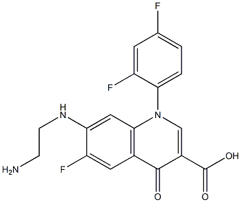 6-Fluoro-1-(2,4-difluorophenyl)-7-[(2-aminoethyl)amino]-1,4-dihydro-4-oxoquinoline-3-carboxylic acid 结构式