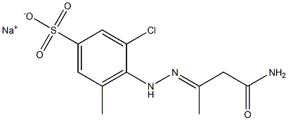 4-[N'-(2-Carbamoyl-1-methylethylidene)hydrazino]-3-chloro-5-methylbenzenesulfonic acid sodium salt 结构式