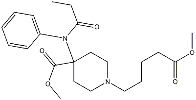 4-Methoxycarbonyl-4-(N-phenyl-N-propanoylamino)piperidine-1-valeric acid methyl ester 结构式