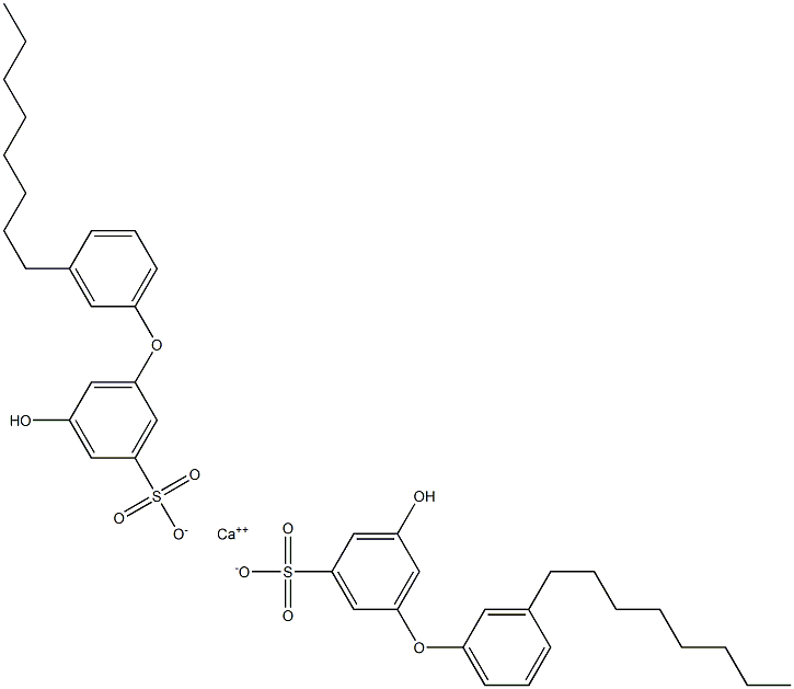 Bis(5-hydroxy-3'-octyl[oxybisbenzene]-3-sulfonic acid)calcium salt 结构式