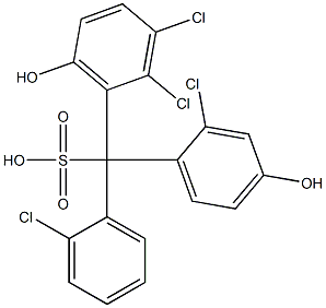 (2-Chlorophenyl)(2-chloro-4-hydroxyphenyl)(2,3-dichloro-6-hydroxyphenyl)methanesulfonic acid 结构式