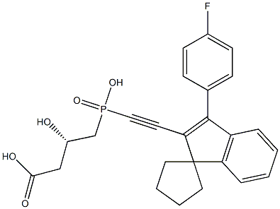 (3S)-3-Hydroxy-4-[hydroxy[[3-(4-fluorophenyl)spiro[1H-indene-1,1'-cyclopentan]-2-yl]ethynyl]phosphinyl]butyric acid 结构式