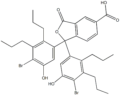 1,1-Bis(4-bromo-5-hydroxy-2,3-dipropylphenyl)-1,3-dihydro-3-oxoisobenzofuran-5-carboxylic acid 结构式