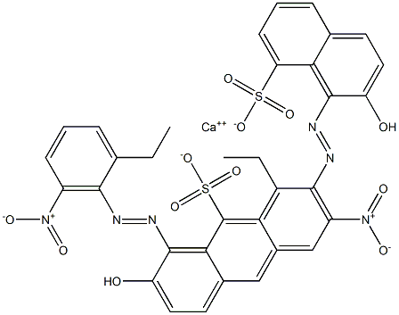 Bis[1-[(2-ethyl-6-nitrophenyl)azo]-2-hydroxy-8-naphthalenesulfonic acid]calcium salt 结构式