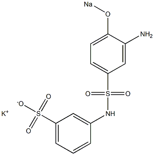 m-(3-Amino-4-sodiooxyphenylsulfonylamino)benzenesulfonic acid potassium salt 结构式