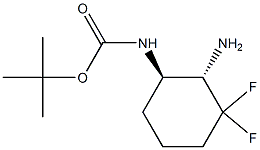 tert-butyl ((1R,2S)-2-amino-3,3-difluorocyclohexyl)carbamate 结构式