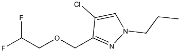 4-CHLORO-3-[(2,2-DIFLUOROETHOXY)METHYL]-1-PROPYL-1H-PYRAZOLE 结构式