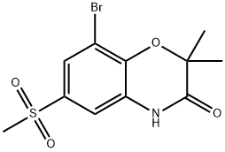 8-bromo-2,2-dimethyl-6-(methylsulfonyl)-2H-benzo[b][1,4]oxazin-3(4H)-one 结构式