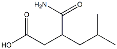 (+)-3-氨基甲酰甲基-5-甲基-己酸 结构式