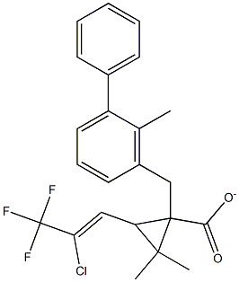 2-甲基联苯基-3-基甲基-3-(2-氯-3,3,3-三氟丙-1-烯基)-2,2-二甲基环丙烷羧酸酯 结构式