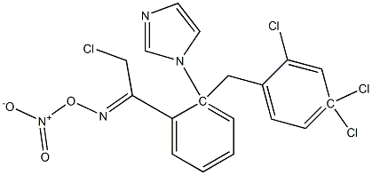 Z-2'-(1-咪唑基)-O-(2,4-二氯苄基)-2,4-二氯苯乙酮肟硝酸盐 结构式