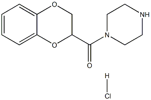 N-(1,4-苯并二噁烷-2-羰基)哌嗪盐酸盐 结构式