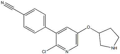 2-chloro-3-(4-cyanophenyl)-5-((3-pyrrolidinyl)oxy)pyridine 结构式