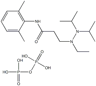 3-(diisopropylaminoethylamino)-2',6'-dimethylpropionanilide, diphosphoric acid 结构式