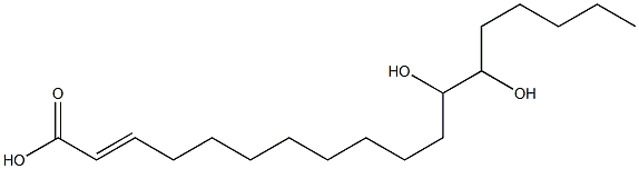 12,13-dihydroxyoctadecenoic acid 结构式